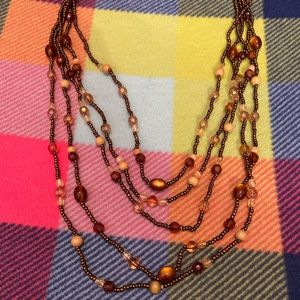Multi Strand Layered Beaded Necklace In Excellent Condition!